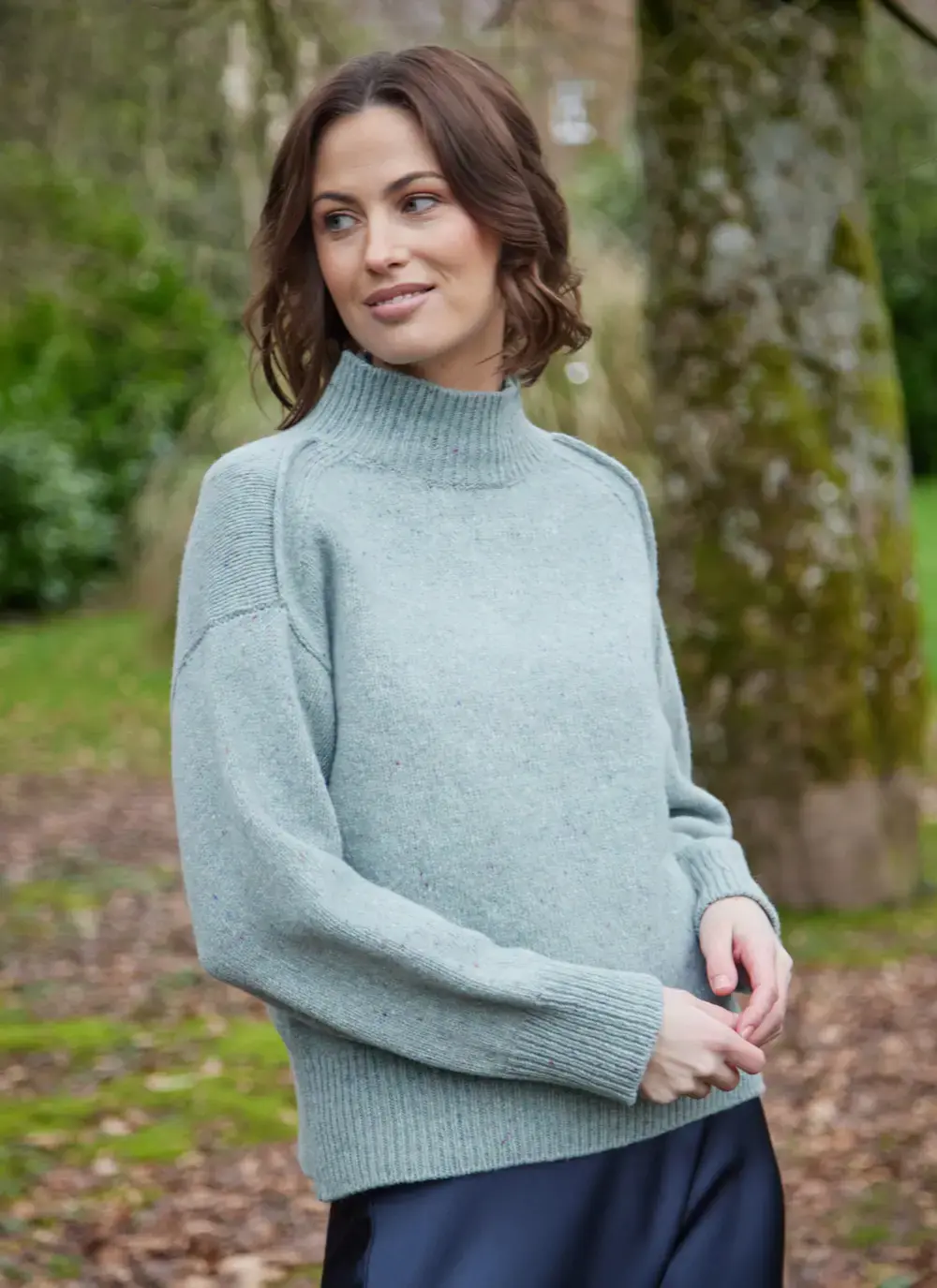 inside23 インサイドミー ライトウールカシミヤニットプルオーバー 未使用 Mia Wool Cashmere Turtleneck Sweater in Aqua | Blarney